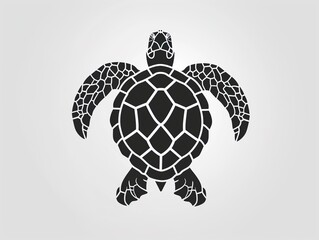 Fototapeta premium Black and White Turtle Logo