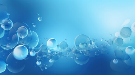 An abstract illustration of bubbles in different shades of blue floating on a gradient background