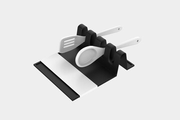 Naklejka premium Kitchen Silicone Utensil Rest Isolated On White Background. 3d illustration