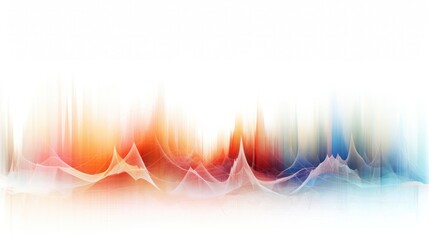 Blurred ECG waveform displayed on a white background, with faint lines that gently fade,