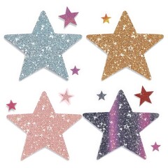 Obraz premium These sharp focus glitter star stickers are perfect for adding a touch of sparkle to your craft projects.