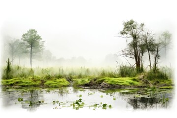 Obraz premium PNG Swamp landscape nature outdoors woodland.