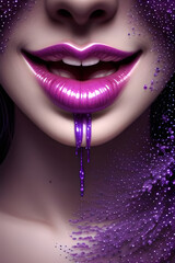 Fototapeta premium purple lips of a woman