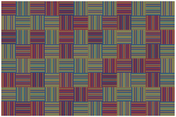 カラフルなストライプの編み目模様のシームレスパターン