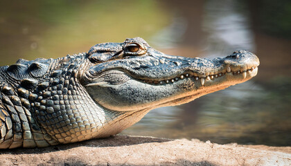 Obraz premium Close-Up of a Crocodile