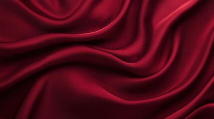 Obraz premium A close-up of luxurious red satin fabric, showcasing its smooth texture and elegant draping.