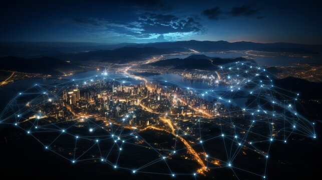 Futuristic geospatial data mapping background for enhanced location intelligence