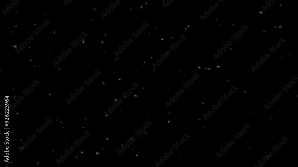 Sticker loop white dust particles falling down animation on black abstract background. animation of fiery wh