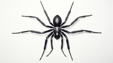 Obraz premium A detailed silhouette of a spider with outstretched legs on a crisp white background,