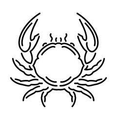 Vector line art with stylized crab silhouette