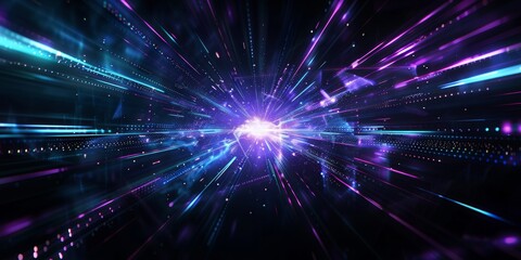 Obraz premium Symmetrical Composition of Speed and Technology with Glowing Elements