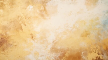 Abstract background with yellow and brown watercolor paint splatters.