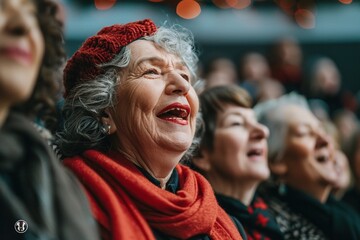 Naklejka premium A group of older women are smiling and laughing together