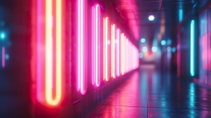 Fototapeta premium Neon lights with a realistic motion effect