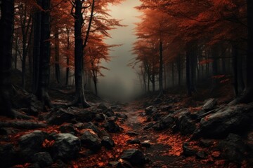 Autumn forest autumn landscape outdoors.