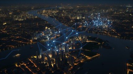 Futuristic geospatial data mapping background for enhanced location intelligence