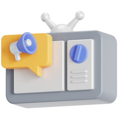TV advertisement 3D icon