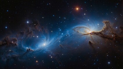Naklejka premium “Cosmic Rhapsody”: Stars harmonizing across light-years.