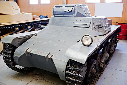 MUSEUM KUBINKA, MOSCOW, RUSSIA - Aug 23, 2014: German light tank Panzer I PzKpfw I. 1930. Panzerkampfwagen I. armored fighting vehicle mark I.