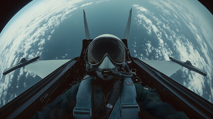  Evening Mission: Pilot in Jet Cockpit at 500 Meters