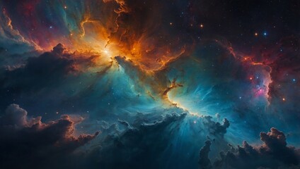 Fototapeta premium “Nebula Dreamscape”: A surreal vision beyond our galaxy.