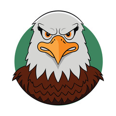 A cartoon eagle with an angry expression on his face vector illustration
