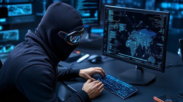 a hacker performing network analysis with various software tools