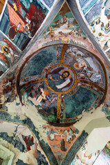 Interior of the Moldovița Monastery, a Romanian Orthodox monastery in Suceava County, world heritage site of Painted churches of Moldavia