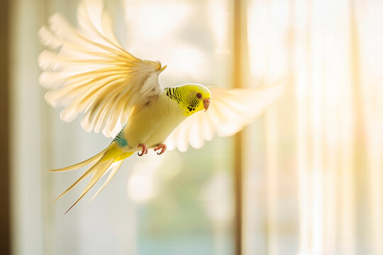 Sch&ouml;ner Wellensittich im Flug