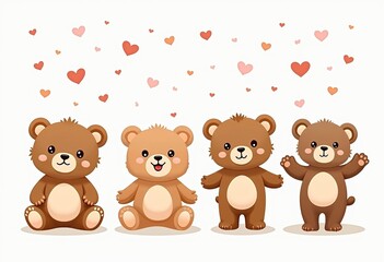 Obraz premium Cozy and Cute Teddy Bear Vector Illustration for Kids, Nursery Decor 
