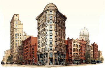 Toronto Flatiron landmark vehicle city.
