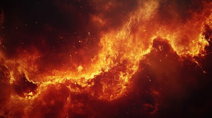 A dynamic and vibrant depiction of flames and fire, showcasing intense heat and energy.