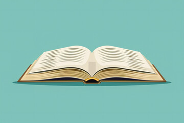 Obraz premium Open book resting on a blue table is displaying its pages