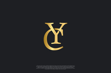 initial letters luxury YC monogram,creative golden logo