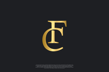 initial letters luxury FC monogram,creative golden logo