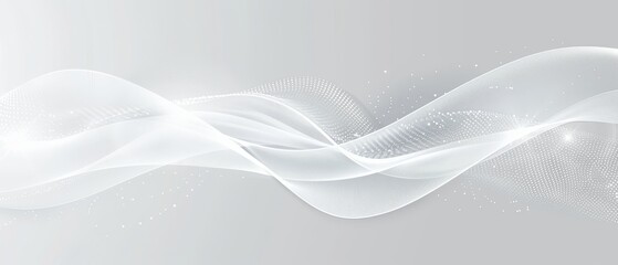 Fototapeta premium Abstract Wave Line with Dots and Glowing Effect in Presentation Design.