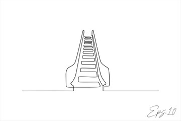continuous line vector illustration design of a ladder