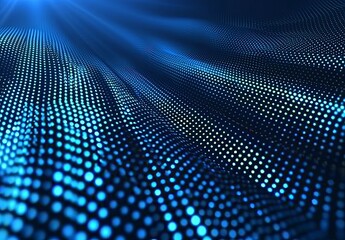 Blue Digital Background with Gradient Dots in a Minimalist Style