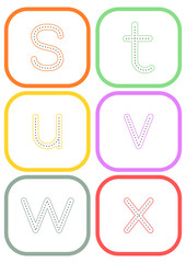 flashcard tracing letters of english alphabet writing practice