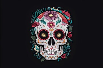 Skull Floral with flowers