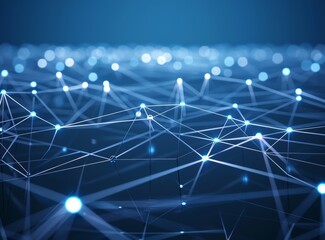 Futuristic Blue Technology Background with Glowing Connection Lines.