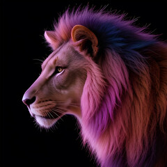 Naklejka premium color illustration of the head of a lion