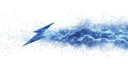 Obraz premium Abstract Lightning Strike with Digital Network