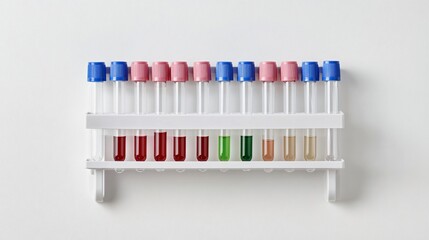 Professional Blood Sample Tubes on White Background