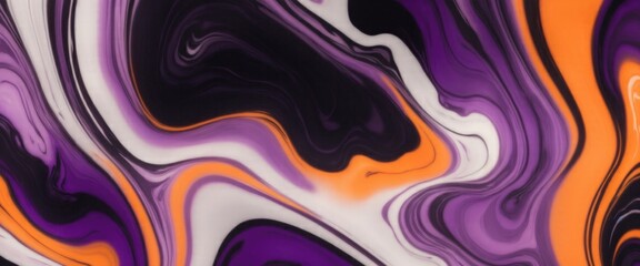 Obraz premium Abstract mix of Black, orange, and purple blending seamlessly marble background