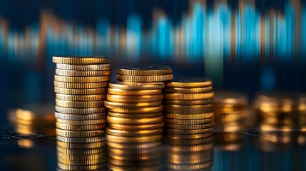 Isolated background with copy space featuring a stack of coin