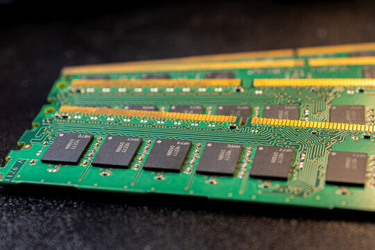 Stack of computer RAM memory chips