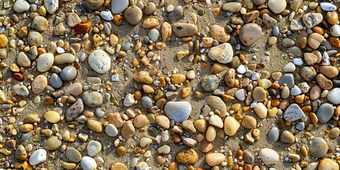 Pebbles and Sand Beach Texture Realistic Image