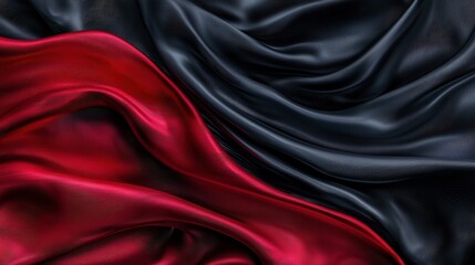 Obraz premium A red and black fabric with a black stripe