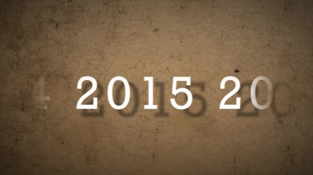 Counter counting up from 1989 to 2024  time lapse old grunge paper background motion graphics animation 4k.